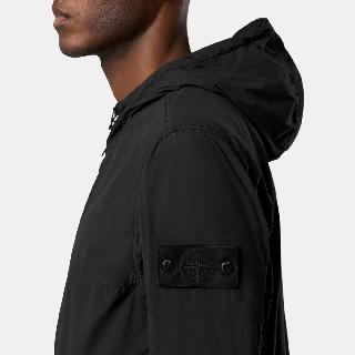Stone Island SS25 Phantom Nylon Hooded Zip Jacket Black