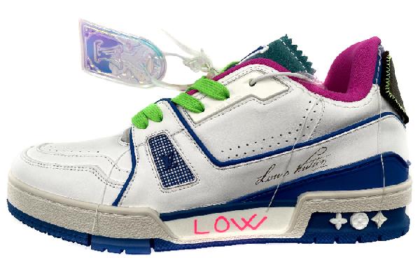Louis Vuitton Trainer Upcycling White Blue New York Edition