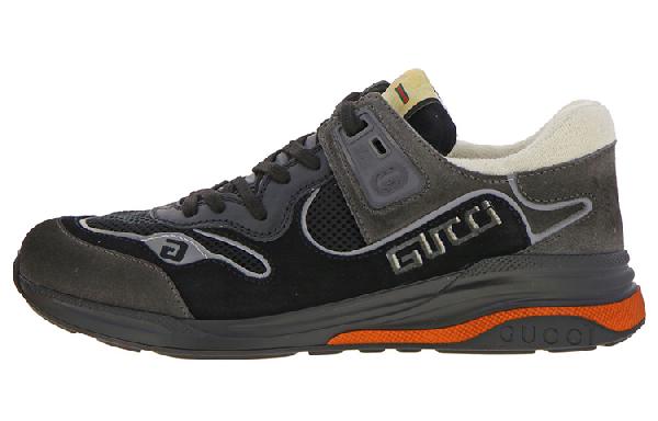 Gucci Suede Mesh Low Top Sneakers Black Brown