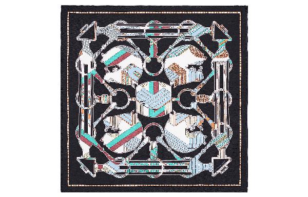 Hermes Scarf 45cm Black/Mint/Multicolor