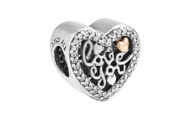 Pandora Love Words Heart Charm