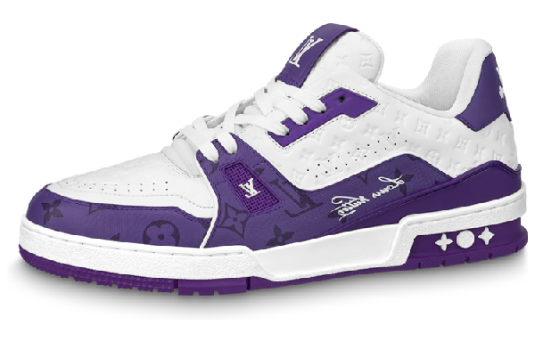Louis Vuitton Trainer Low White Purple