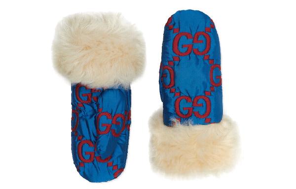 Gucci Quilted GG Gloves Blue