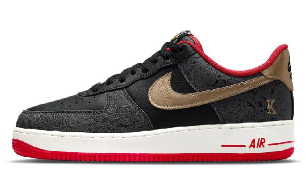 Nike Air Force 1 Low Black Red Gold
