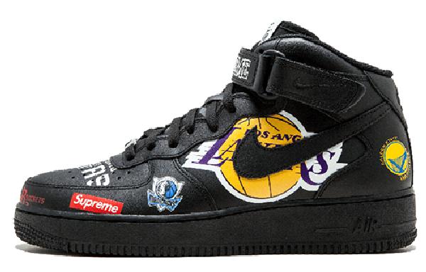 Supreme x NBA x Nike Air Force 1 Mid Black