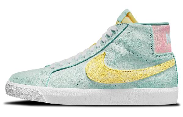 Nike Blazer Mid Green Yellow Pink