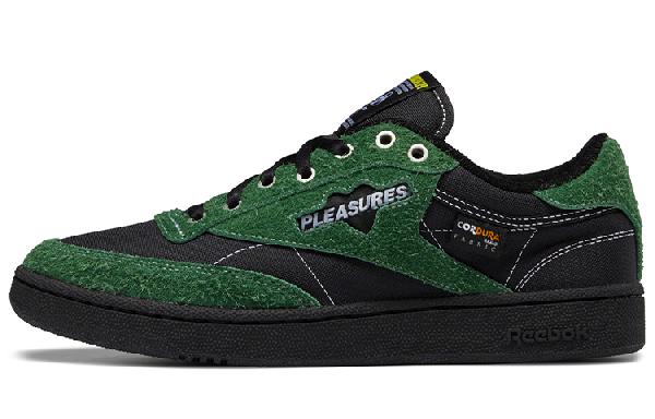 PLEASURES x Reebok Club C 85 Black Green