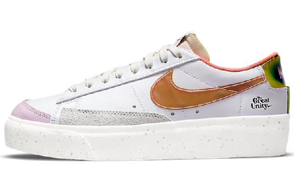 Nike Blazer Low Platform White Orange