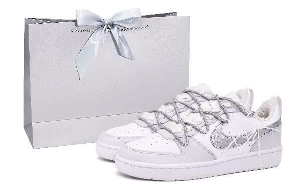 Nike Court Borough Low GS White Silver