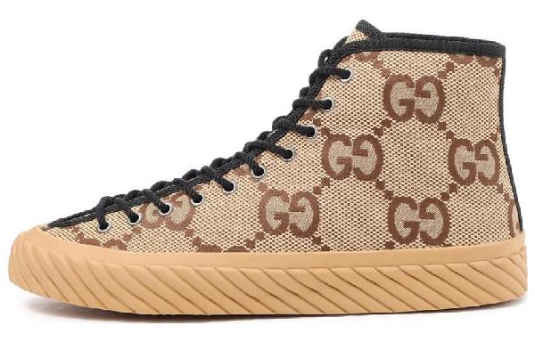 Gucci High-Top Sneakers Camel