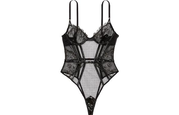 Victoria's Secret Lace Bodysuit Black