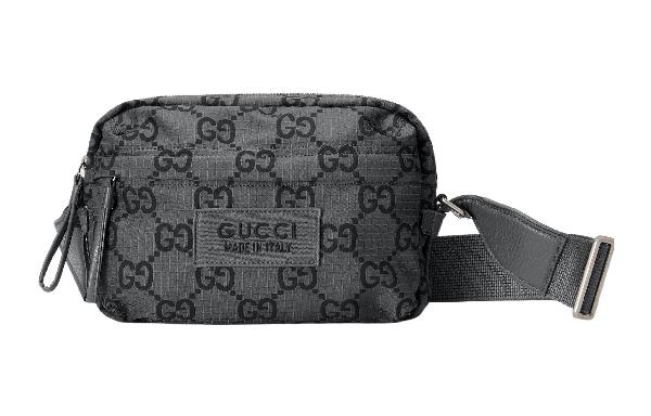 Gucci Logo Shoulder Bag Medium Dark Grey Black