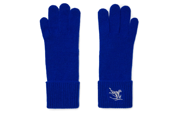Burberry Logo Wool Gloves Blue
