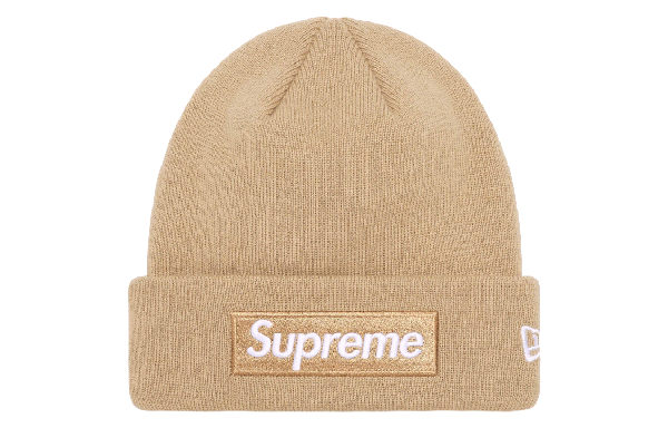 Supreme New Era Box Logo Beanie Beige