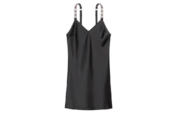 Victoria's Secret Logo Strap Slipdress Black