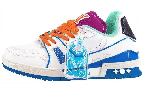 Louis Vuitton Trainer Low White Blue