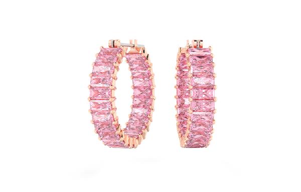 Swarovski Matrix Rose Gold Hoop Earrings