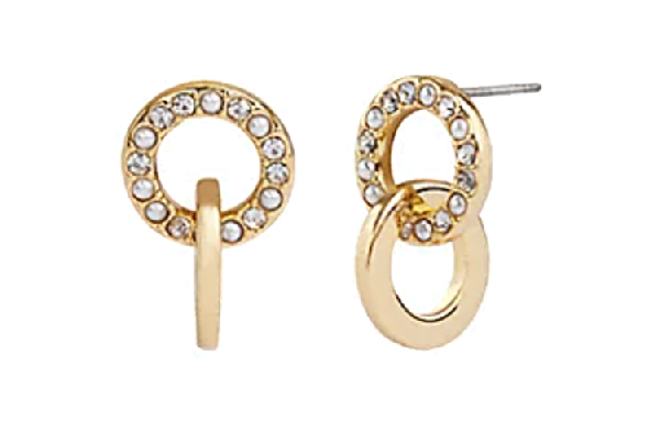 COACH Hollow Pendant Earrings Gold