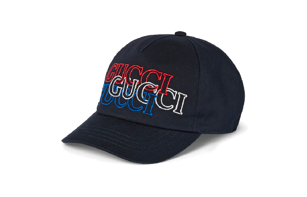 Gucci Logo Embroidered Canvas Cap Black
