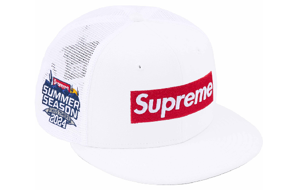 Supreme x New Era Box Logo Mesh Back Cap White
