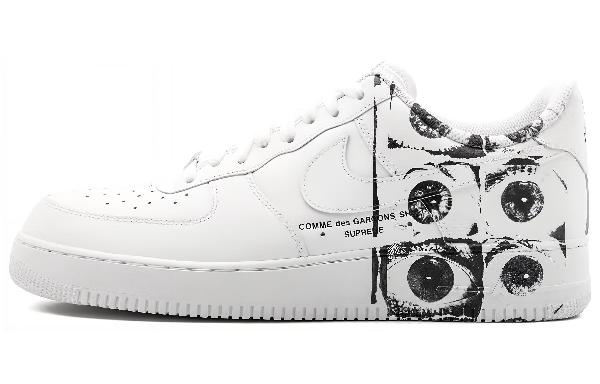 CDG x Supreme x Nike Air Force 1 Low White Black