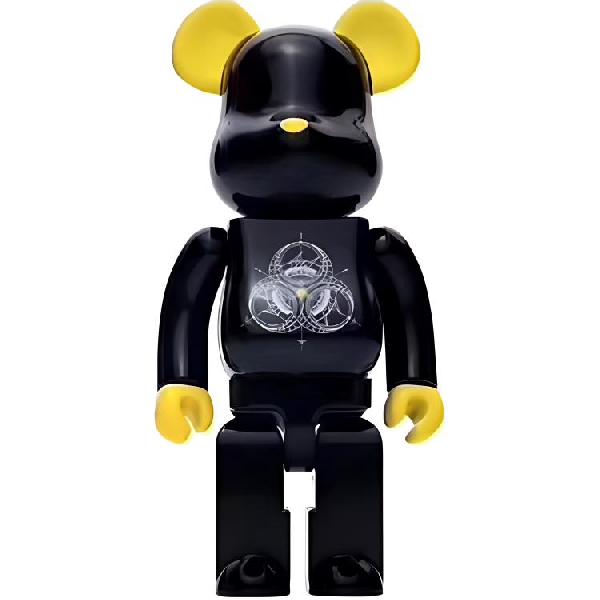 BE@RBRICK x Fragment Design INNERSECT 2018 Black Yellow 100% 7cm