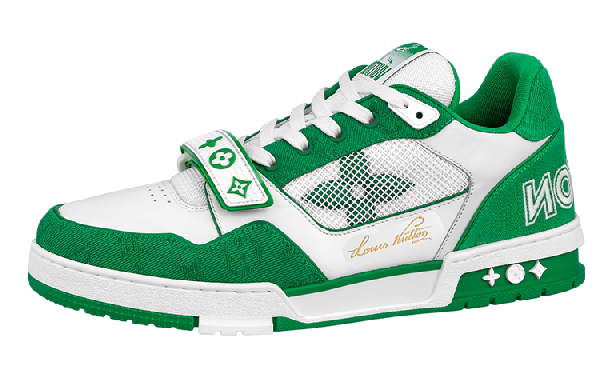 LOUIS VUITTON Trainer Low White Green