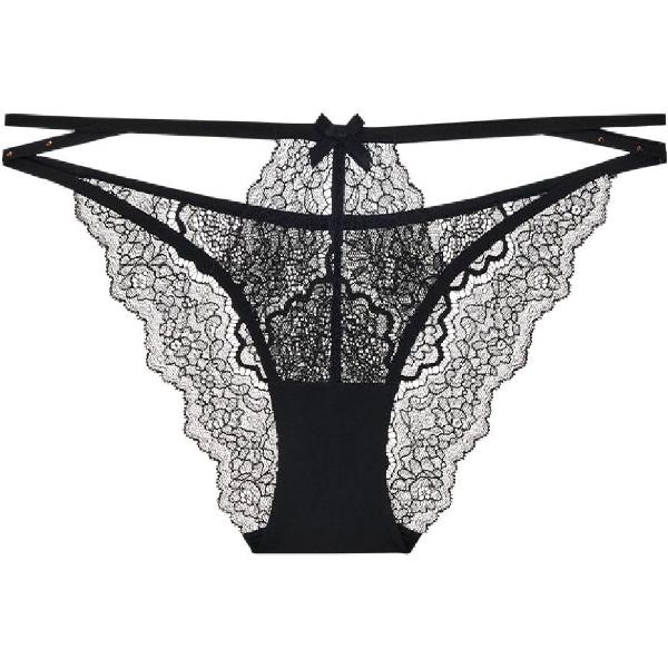 Victoria's Secret Dream Angels Lace Cutout Panty Black
