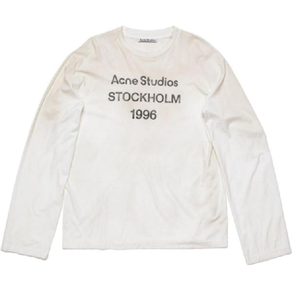Acne Studios Logo Crewneck Long Sleeve Tee White