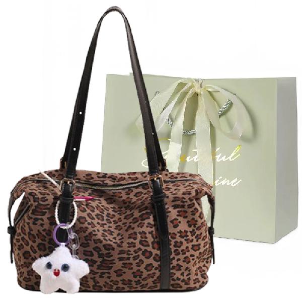 JIANGLIDA Leopard Print Shoulder Bag