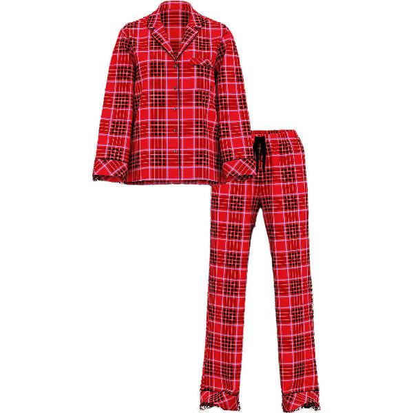 Victoria's Secret Lipstick Lovely Plaid Pajama Set