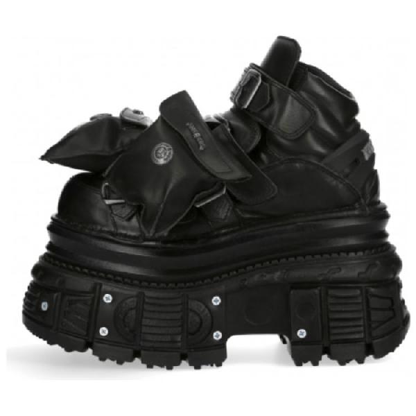 New Rock Short Boots 10cm Black