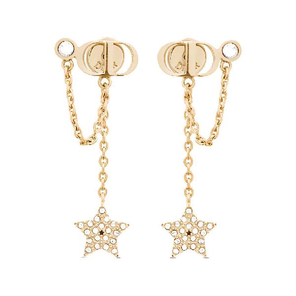 Dior Cd Star Earrings Gold