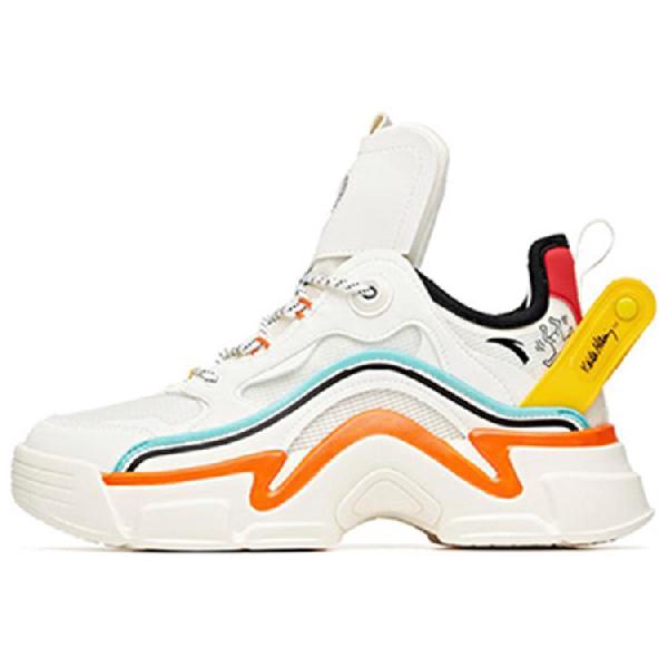 Keith Haring x Anta High-Top Sneakers White Green Orange