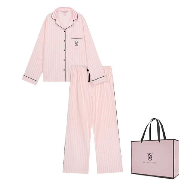 Victoria's Secret The Mix Pajama Set Pink Stripe