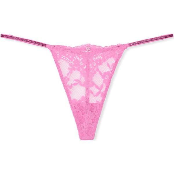 Victoria's Secret SS25 Valentine's Day Sparkling Rhinestone Lace Panties Pink