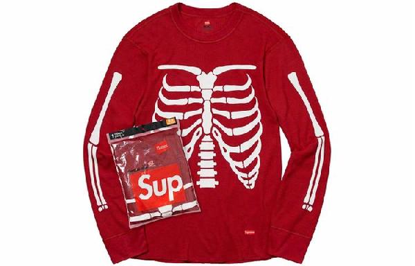 Supreme x Hanes x Bones Thermal Crew