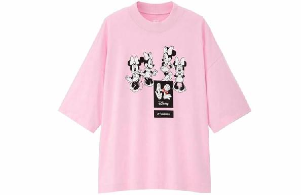 UNIQLO Mickey Print T-Shirt Pink