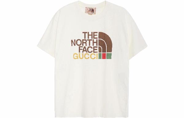 Gucci x The North Face Logo Print T-Shirt Ivory