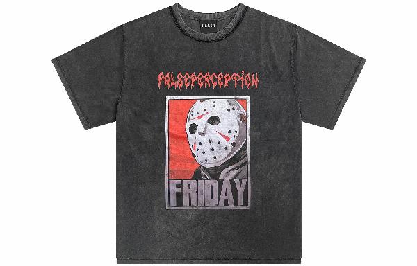 False Perception Mask Print Distressed T-Shirt