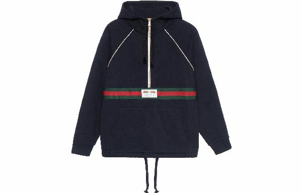 Gucci FW21 Half-Zip Hoodie Black