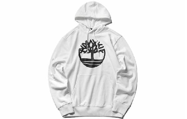 Timberland Logo Hoodie White