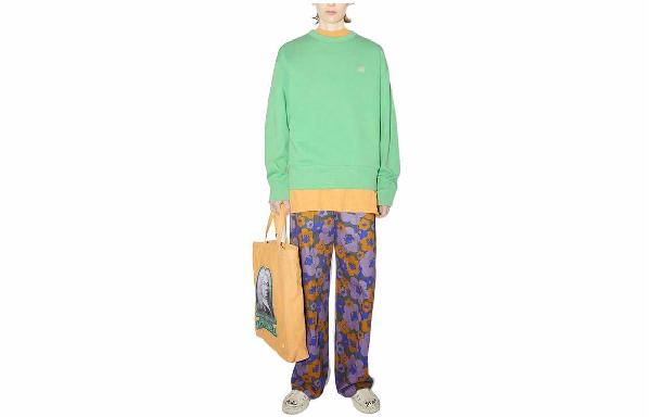Acne Studios Face Oversize Crewneck Sweatshirt Green