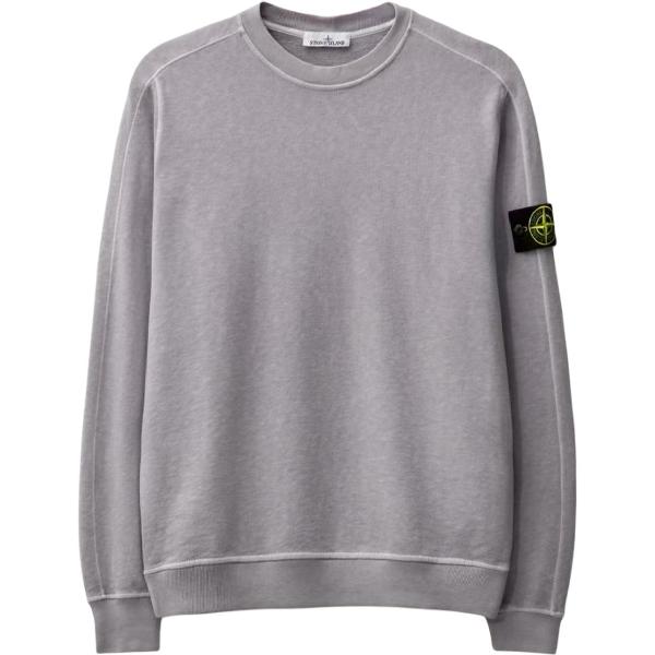 Stone Island SS24 Logo Print Crewneck Sweatshirt Grey