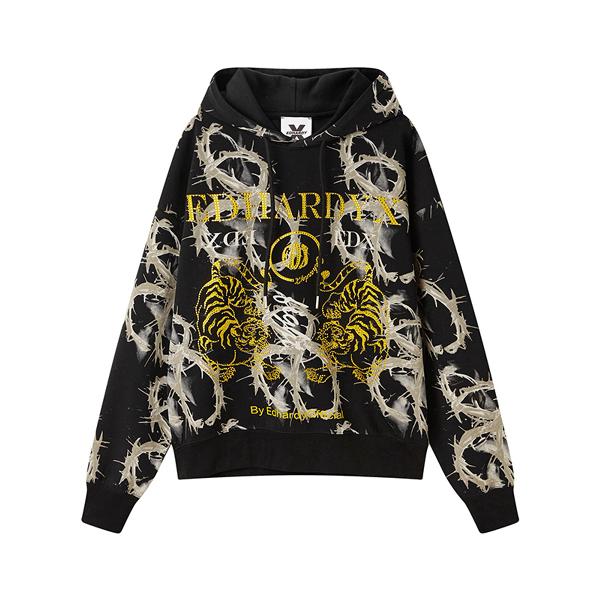 Ed Hardy X Tiger Logo Hoodie Black