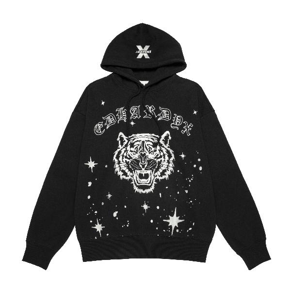 Ed Hardy Tiger Logo Hoodie Silver Starry Sky