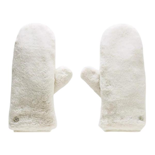 lululemon Logo Fleece Gloves Bone White