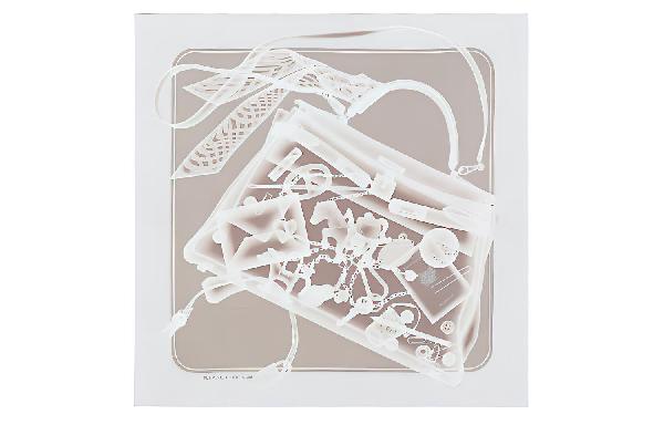 Hermes Scarf "Please Check" Silver Grey