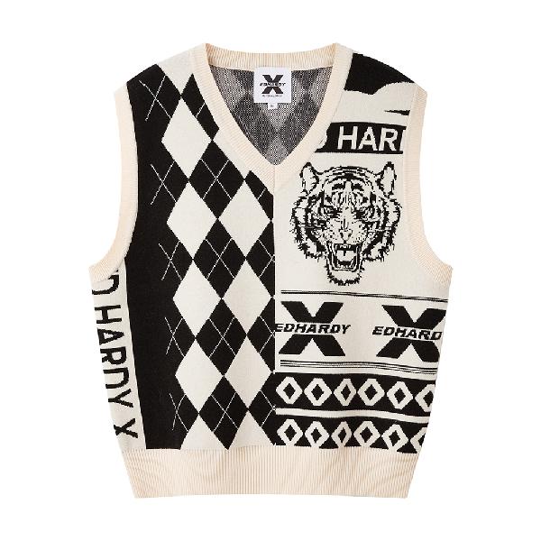 Ed Hardy Logo Sweater Vest