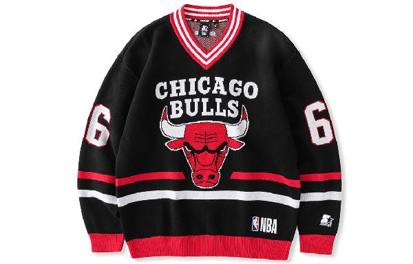 STARTER x NBA Bulls V-Neck Sweater
